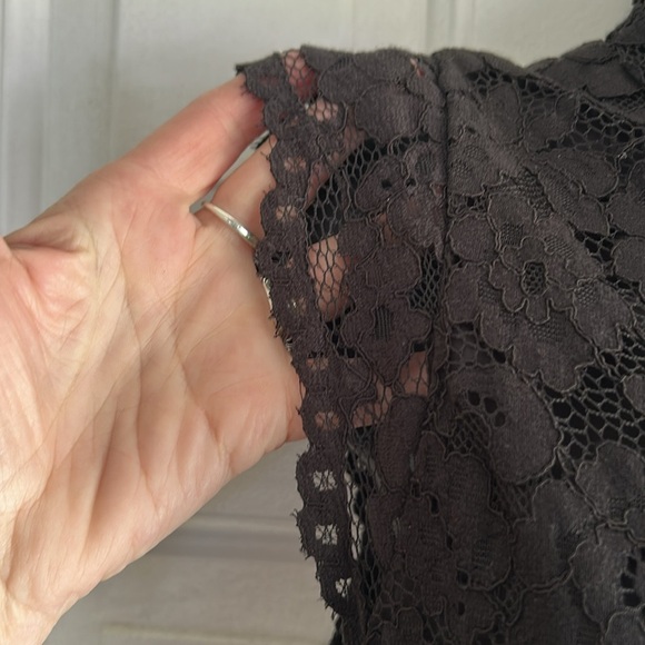 H&M BLACK OPEN BACK SHEER LACE DRESS SIZE 4 - Picture 11 of 16